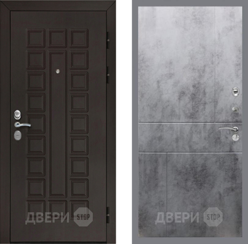 Входная металлическая Дверь Рекс (REX) Сенатор Cisa FL-290 Бетон темный в Можайске