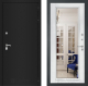 Дверь Лабиринт (LABIRINT) Classic шагрень черная Зеркало Фацет с багетом Белый софт в Можайске