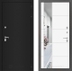 Входная металлическая Дверь Лабиринт (LABIRINT) Classic шагрень черная Зеркало 19 Белый софт в Можайске