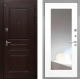 Входная металлическая Дверь Интекрон (INTECRON) Брайтон Тиковое Дерево ФЛЗ-120-М Зеркало Белый матовый в Можайске