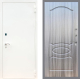 Входная металлическая Дверь Рекс (REX) 1А Белая шагрень FL-128 Сандал грей в Можайске