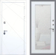 Входная металлическая Дверь Рекс (REX) 13 Силк Сноу Зеркало Пастораль Белый ясень в Можайске