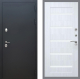 Входная металлическая Дверь Рекс (REX) 5 Черный Муар СБ-14 стекло белое Сандал белый в Можайске