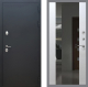 Входная металлическая Дверь Рекс (REX) 5 Черный Муар СБ-16 Зеркало Белый ясень в Можайске