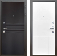 Дверь Шелтер (SHELTER) Комфорт Черная шагрень 8 Белый матовый 860х2050 мм