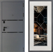 Дверь Дверной континент Диамант Дизайн ФЛ-Тиффани Зеркало Белое дерево 960х2050 мм