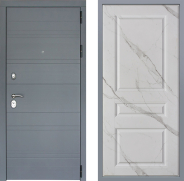 Дверь Заводские двери Лира Софт графит Стокгольм Мрамор белый 860х2050 мм