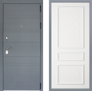 Дверь Заводские двери Лира Софт графит Урбино Белый софт 860х2050 мм