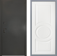 Дверь Заводские двери Эталон 3к антик серебро Неаполь Лофт белый 860х2050 мм