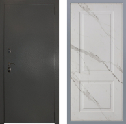 Дверь Заводские двери Эталон 3к антик серебро Доррен Мрамор белый 860х2050 мм
