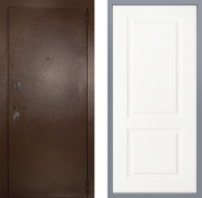 Дверь Заводские двери Эталон 3к антик медь Доррен Белый софт 860х2050 мм
