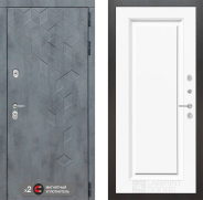 Дверь Лабиринт (LABIRINT) Бетон 27 Белый (RAL-9003) 860х2050 мм