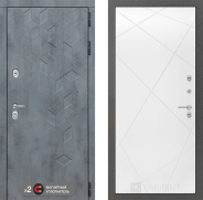 Дверь Лабиринт (LABIRINT) Бетон 24 Белый софт 960х2050 мм