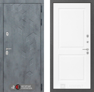 Дверь Лабиринт (LABIRINT) Бетон 11 Белый софт 960х2050 мм