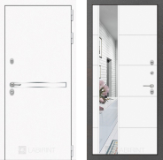 Дверь Лабиринт (LABIRINT) Лайн White Зеркало 19 Белый софт 860х2050 мм