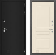 Дверь Лабиринт (LABIRINT) Classic шагрень черная 03 Крем софт 860х2050 мм