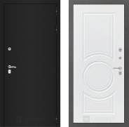 Дверь Лабиринт (LABIRINT) Classic шагрень черная 23 Белый софт