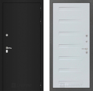 Дверь Лабиринт (LABIRINT) Classic шагрень черная 14 Дуб кантри белый горизонтальный 860х2050 мм
