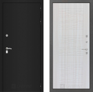 Дверь Лабиринт (LABIRINT) Classic шагрень черная 06 Сандал белый 860х2050 мм
