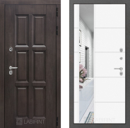 Дверь Лабиринт (LABIRINT) Лондон с терморазрывом Зеркало 19 Белый софт 860х2050 мм
