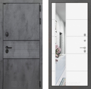 Дверь Лабиринт (LABIRINT) Инфинити Зеркало 19 Белый софт 960х2050 мм