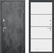 Дверь Лабиринт (LABIRINT) Лофт 25 Белый софт 860х2050 мм