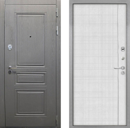 Дверь Интекрон (INTECRON) Брайтон Графит В-07 с молдингом Лофт белый 960х2050 мм