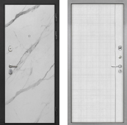 Дверь Интекрон (INTECRON) Гектор Мрамор Арктик В-07 с молдингом Лофт белый 960х2050 мм